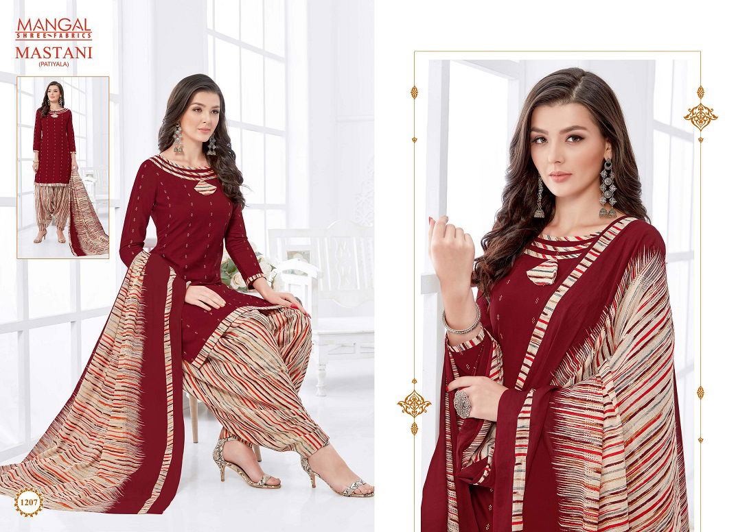 Mangal Mastani Patiyala 12 Cotton Printed Daily Wear Salwar Suit Ready Made Collection